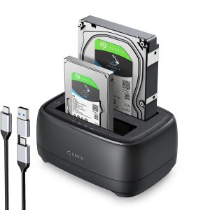 ORICO Type-C 2.5"/3.5"HDD/SSD Dual-bay Dock with Offline Clone Function